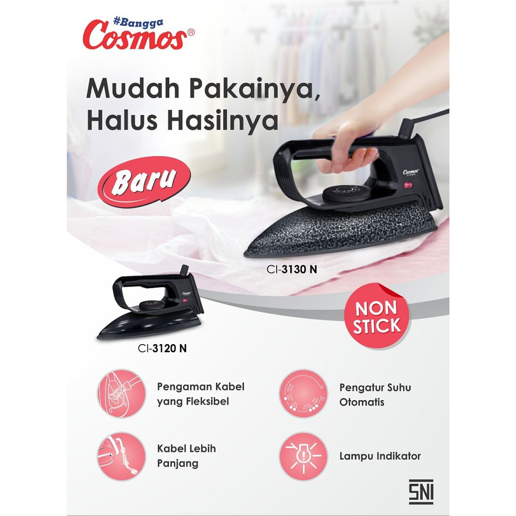 COSMOS Setrika CI-3130 N Marble Diamond Setrikaan Anti Lengket