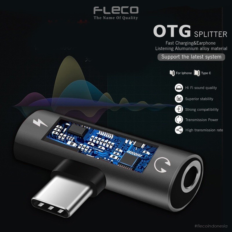 PROMO OTG SPLITTER MINI FLECO TYPE C ORI 2IN1