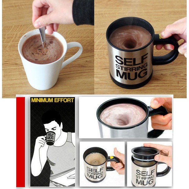 Automatic Self Stirring Mug Steering Coffee Cup Gelas Aduk Otomatis simple ringkas muda