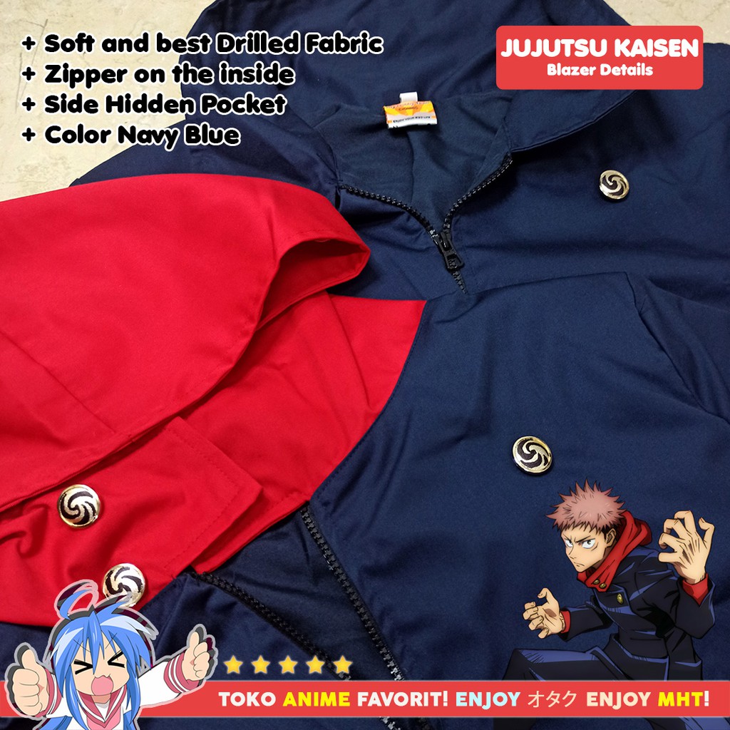 Blazer Jaket Anime Gakuran Jujutsu Kaisen Itadori Yuji Sukuna Cosplay