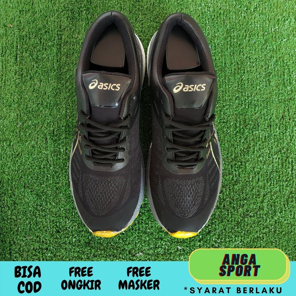 SEPATU PRIA BADMINTON OLAHRAGA KEKINIAN HITAM GOLD TERLARIS / SEPATU LARI KEREN / SEPATU SPORT VOLLY TERMURAH / SEPATU JOGGING COWOK IMPORT