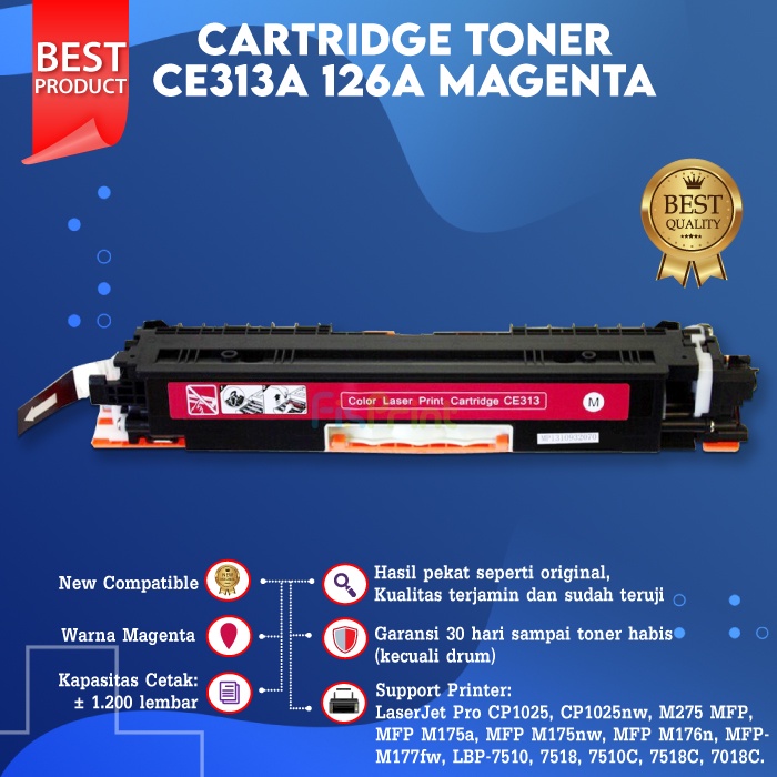 Cartridge Toner Compatible XP 126A CE310A 130A CF350A Black Cyan Magenta Yelllow M176 M177fw CP1025