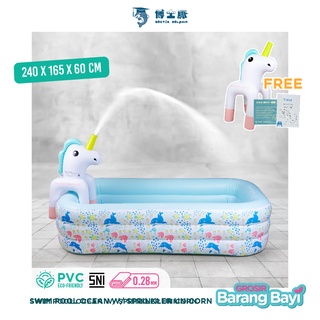 Doctor Dolphin Square Inflatable Baby Pool / Kolam Jumbo / Kolam Renang Anak / Kolam Renang Karet