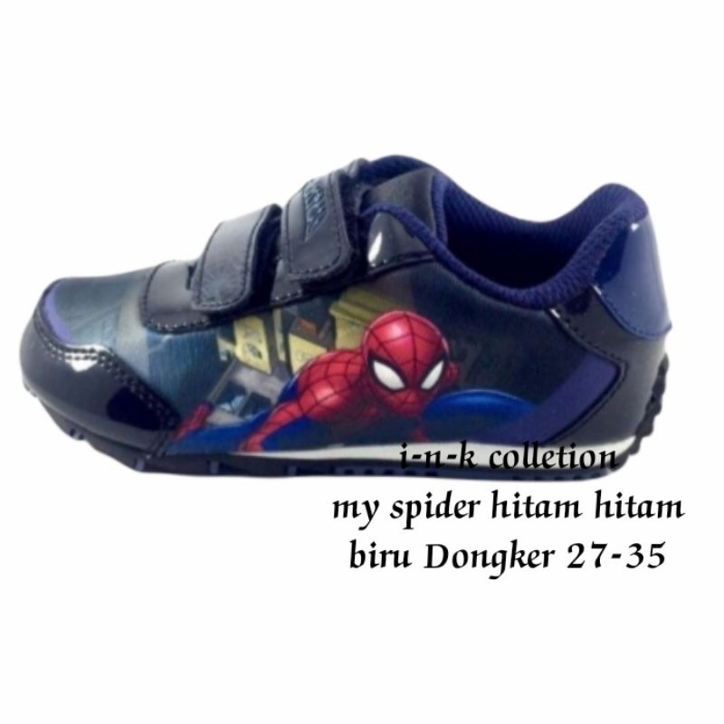 SEPATU SEKOLAH ANAK LAKI LAKI TK PAUD SD AMZING SPIDERMAN SEPATU KARAKTER CASUAL KETS