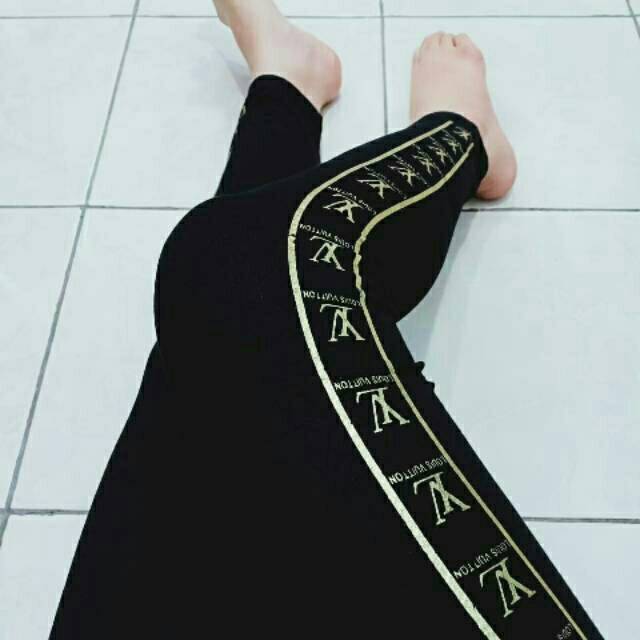 LEGGING LIST LLVI  GOLD / LEGGING IMPORT MURAH / LEGGING MURAH READY STOK