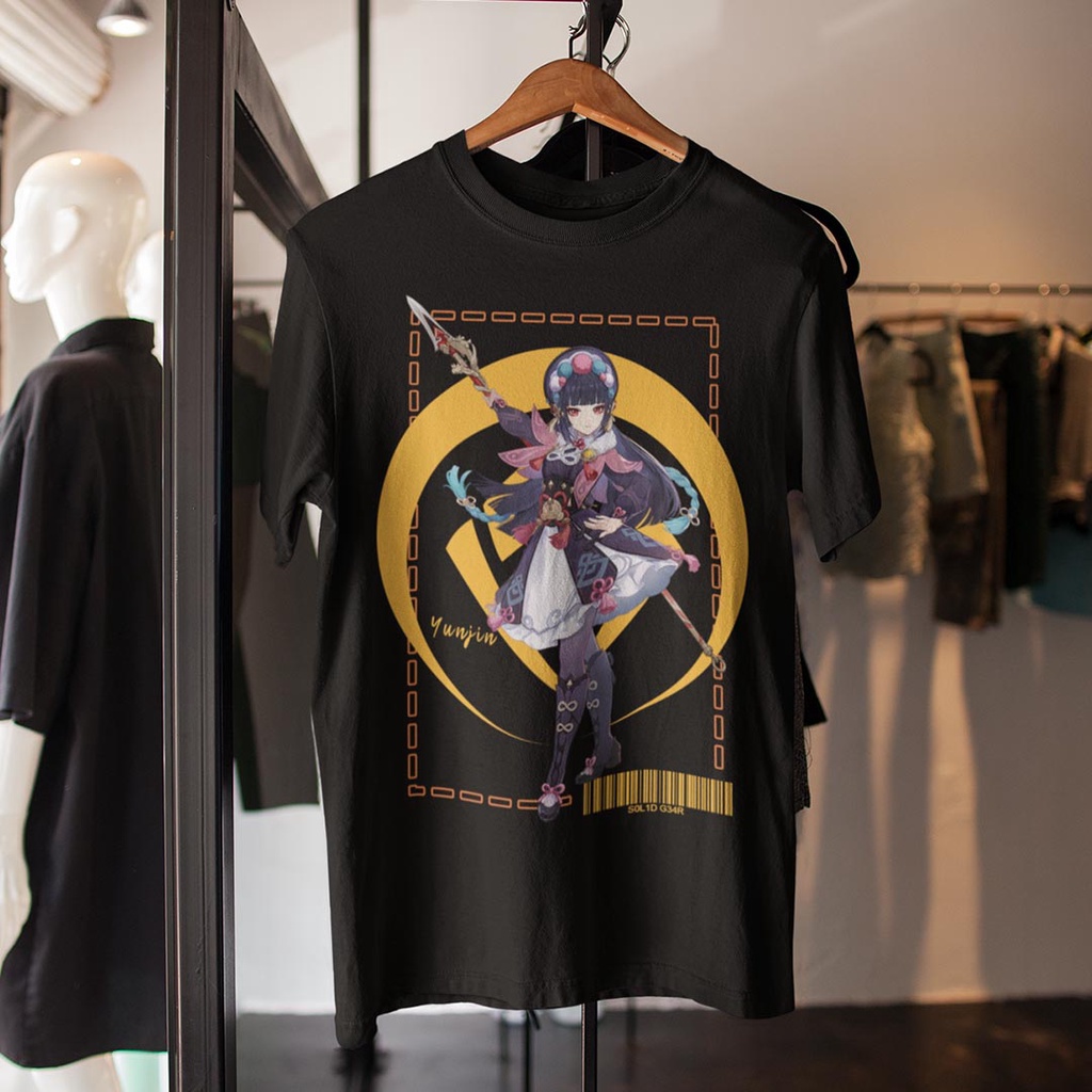 Kaos Distro Bahan Katun Motif Genshin Impact "Yunjin"