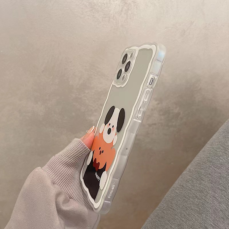 Soft Case Silikon TPU Transparan Motif Beruang Anjing Untuk IPhone 12 13 SE 2020 6 6S 7 8 Plus X XS XR 11 Pro Max