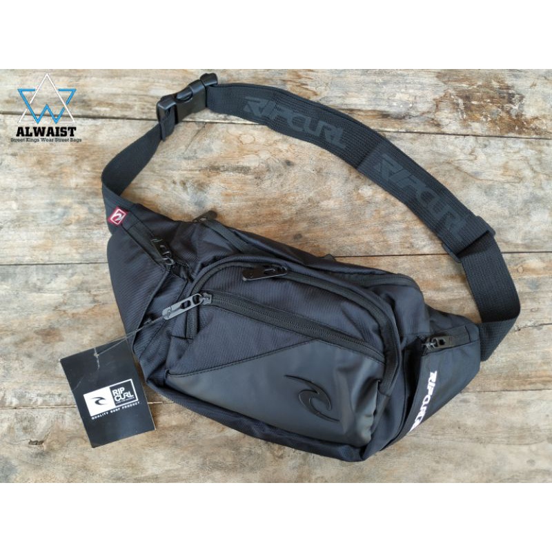 Tas Slempang Waistbag Distro Original Ripcurl Resleting Besi - Slempang Pria Distro Ripcurl Original