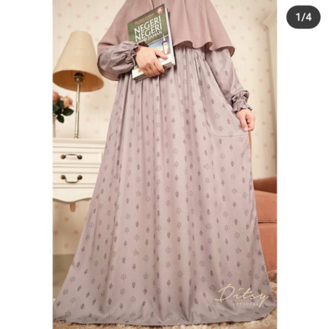 Simpleaf Ashgrey Jumbo Ditsy Viscose Agustus