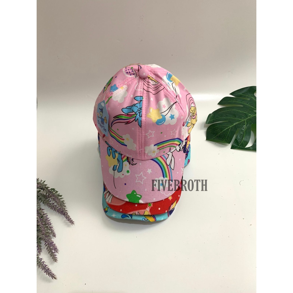 Topi Anak kuda poni full print Topi anak perempuan karakter kudapony