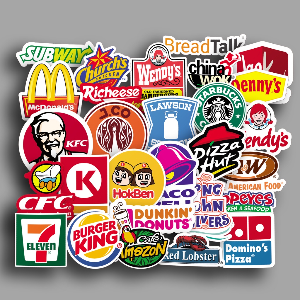 Stiker Aesthetic Helm Lucu Logo F&B Untuk Motor