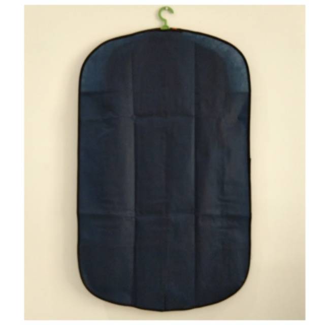 Cover jas baju / cover gantungan baju jas / pelindung baju jas new model Biru Navy ( Bahan tebal )