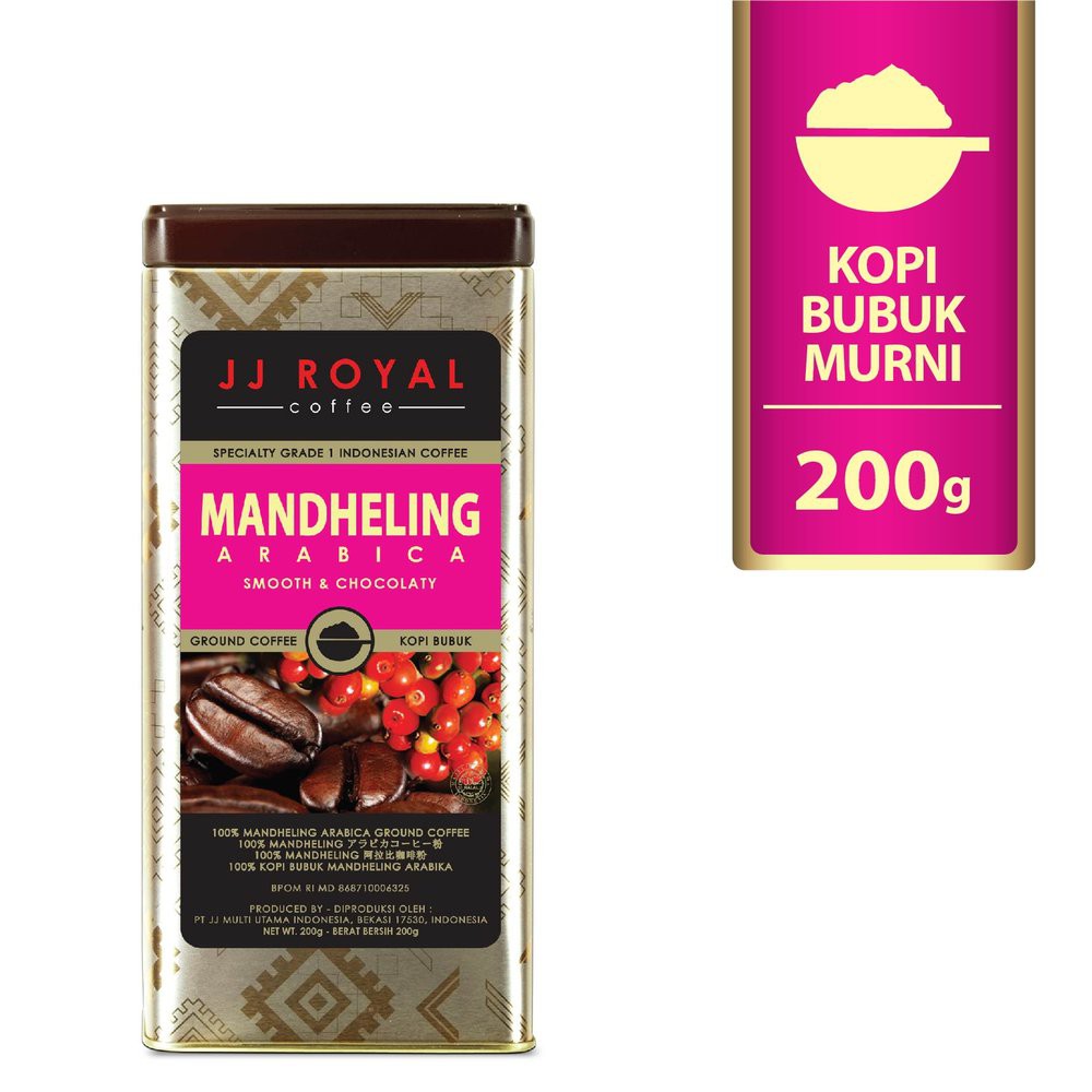 

JJ Royal Mandheling Arabica Ground-Kopi Bubuk Tin 200 Gr Limited