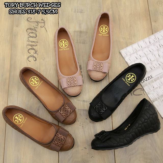 TORY BURCH WEDGES SHOES 318-7 SEPATU HAK FASHION IMPORT MURAH BATAM BERKUALITAS TERLARIS BEST SELLER