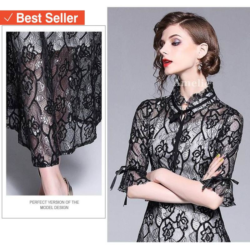 FASHION REMAJA MURAH TERLARIS MODERN UNIK / Long Dress Maxi Gaun Pesta Brukat Korea Import