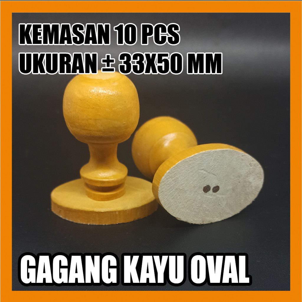 

Gagang Stempel Kayu Oval 35x50 mm kemasan 10 pcs