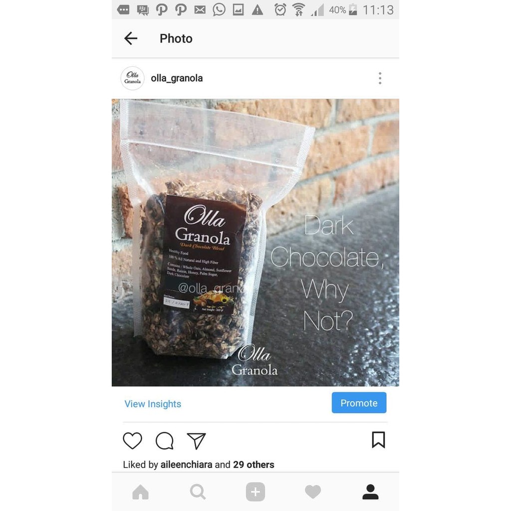 

Olla Granola DARK CHOCOLATE 500gr / Healthy Snack Muesli Diet Sehat