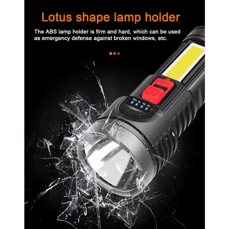 (Emergency) Senter Led High Lumen Zoomable Terang Tahan Air Untuk Hiking / Camping / Outdoor