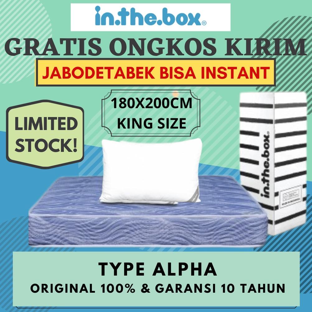 ( INTHEBOX TERBARU ) KASUR SPRING BED INTHEBOX TYPE ALPHA  BONNELL SPRING - FREE BANTAL | UKURAN 90X