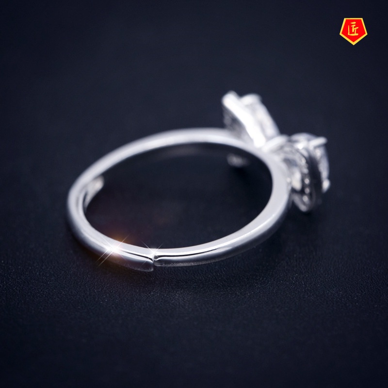 [Ready Stock]Temperament S925 Silver Fashion Sweet Bow Ring