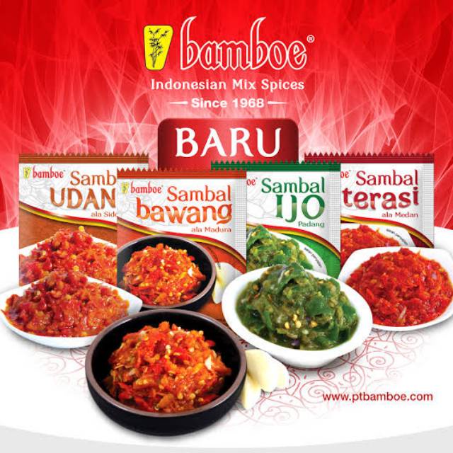 Bamboe Sambal Khas Nusantara Sachet 15 gr Ijo Bawang terasi Udang