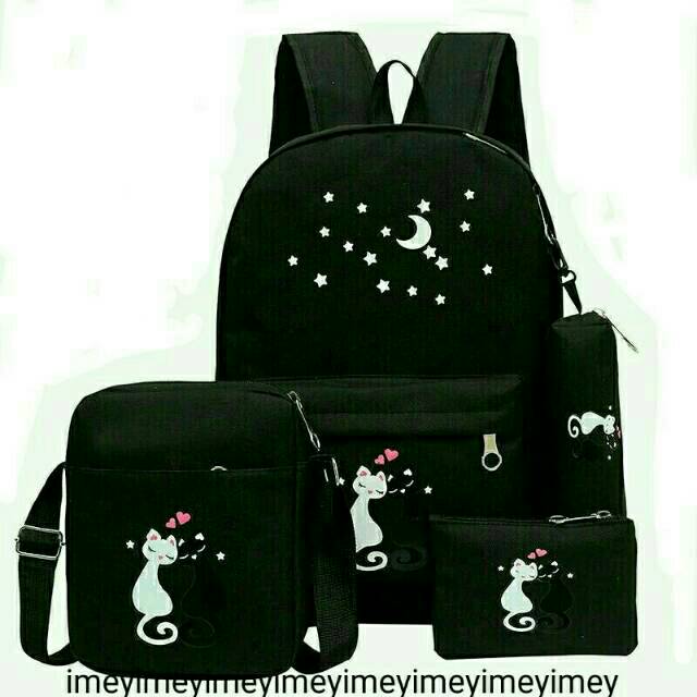 (BAYAR DITEMPAT) Tas murah kucing love 4in1