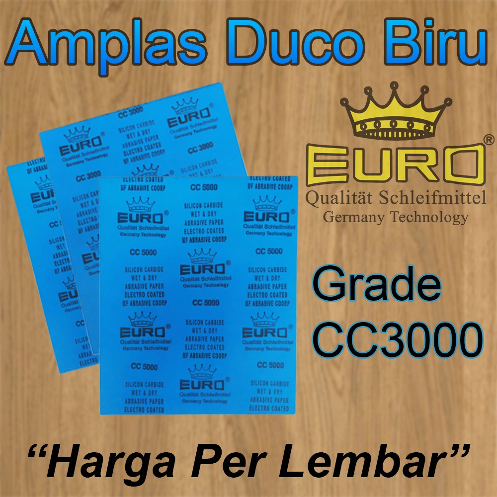 EURO Amplas Lembaran Duco BIRU Grit 3000 &amp; 5000