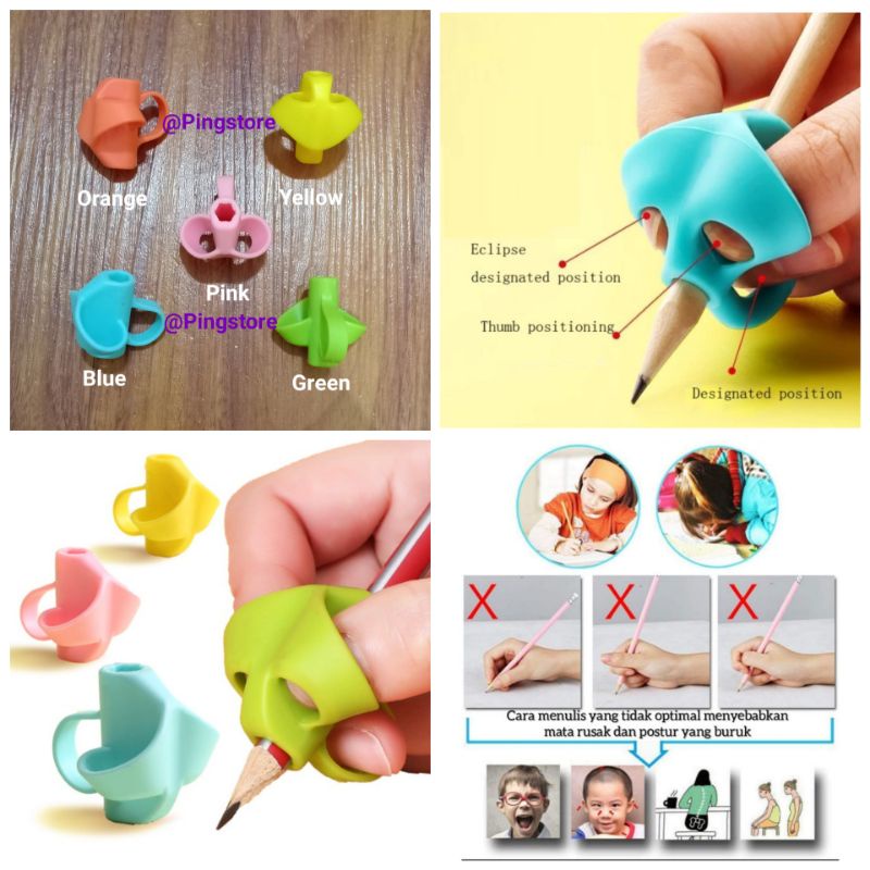 

Alat Bantu Belajar Tulis Anak Step2 type 3jari Pencil Grip Holder Membantu latihan menulis Pegang Pensil Dengan Benar