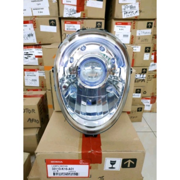 33110-K16-A01 100% AHM HEADLIGHT LAMPU DEPAN REFLEKTOR HONDA SCOOPY FI ESP K16 33110K16A01