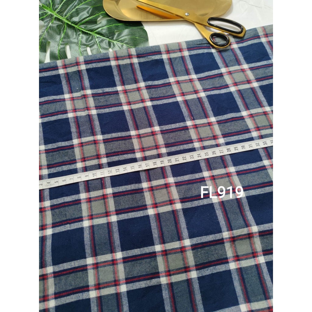 BIRU kain flanel bahan kotak katun yarndyed harga per 0.5meter/kain meteran happychild