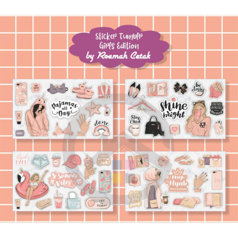 

(GIRLS EDITION) STICKER TUMBLR AESTHETIC STIKER LAPTOP STIKER