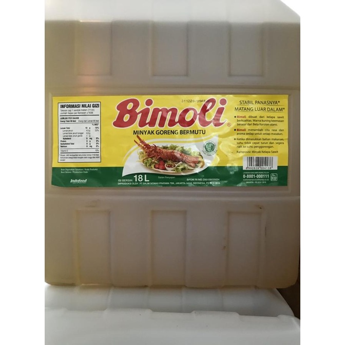 

MINYAK GORENG BIMOLI 18 L JERIGEN DFBH5612DF