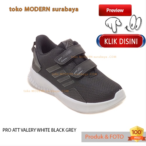 PRO ATT PI 600 V HITAM PUTIH sepatu sekolah anak perekat sneakers velcro