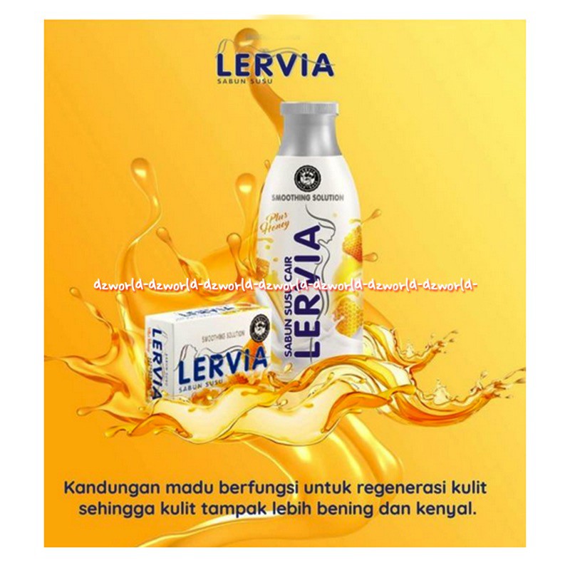 Lervia Sabun Susu Cair 250ml Only Milk Plus Honey Liquid Soap Lerfia Botol