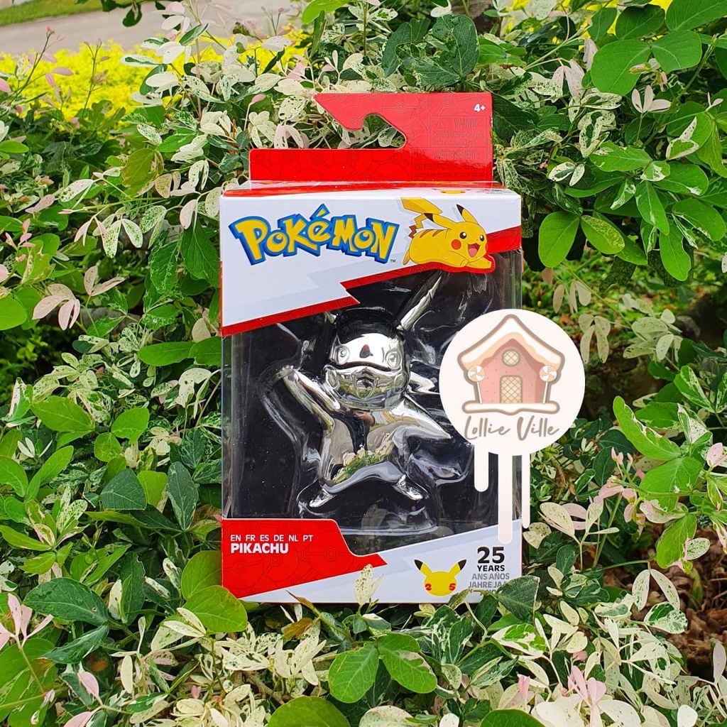 Pokemon 25th Anniversary Silver Pikachu Battle Figure