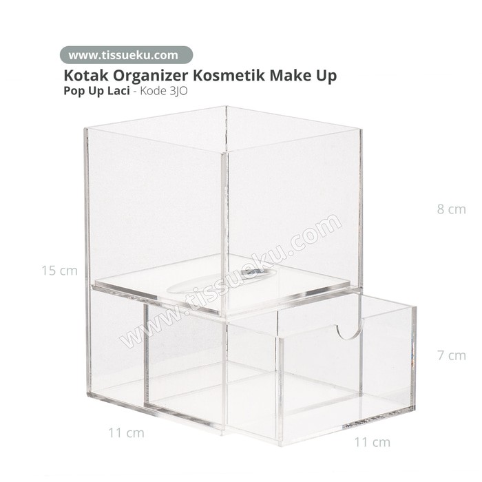 Kotak Kosmetik / Make up organizer / Kotak akrilik Pop Up Laci 3JO