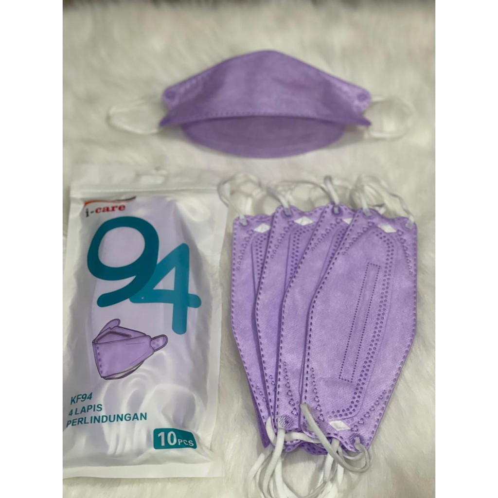 Masker Kf94 warna ungu  4ply isi 10pcs