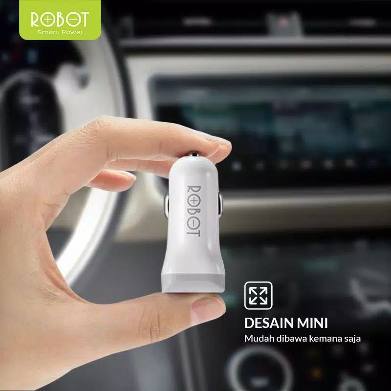 (ORIGINAL 100%)CAR CHARGER ROBOT RT-C06 2PORT USB COLOKAN MOBIL