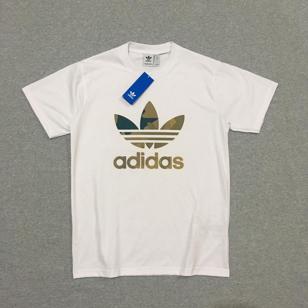 Kaos Adidas Trefoil Camo White Green