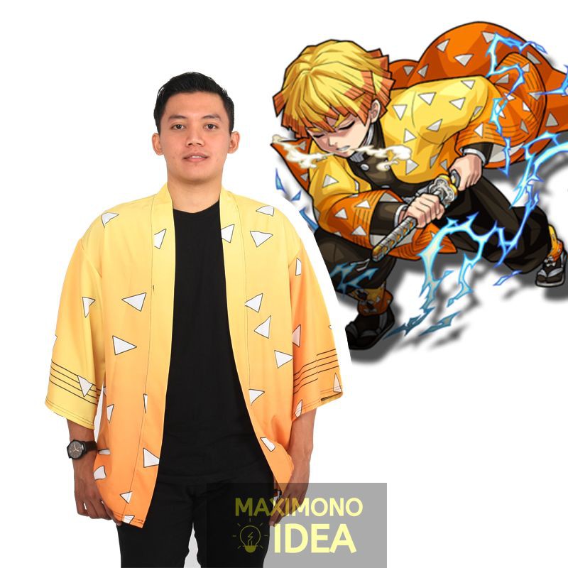 Baju Anime Haori Zenitsu Kimetsu No Yaiba