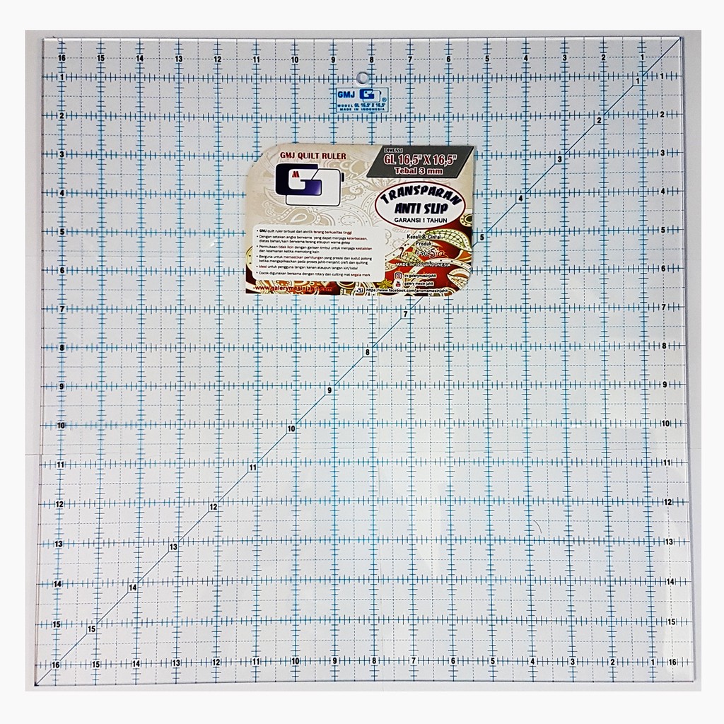 penggaris carft dan quilting 16,5x16,5 inchi - GMJ