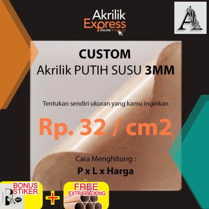 Murah Akrilik potongan / Akrilik lembaran / Akrilik potongan putih susu