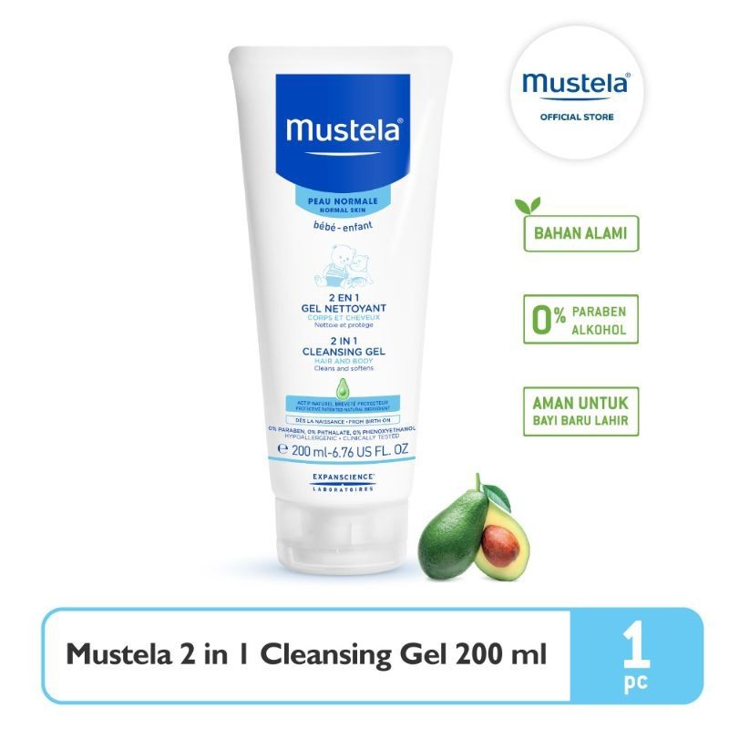 Mustela bebe 2 in 1 Cleansing Gel hair and body wash 200ml