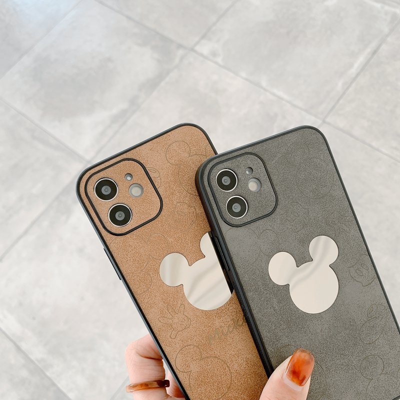 Mirror Mickey Soft Case iP iPhone 7 8 + Plus X XR SE 2020 XS Max 11 12 13 Pro Max Fine Hole Casing