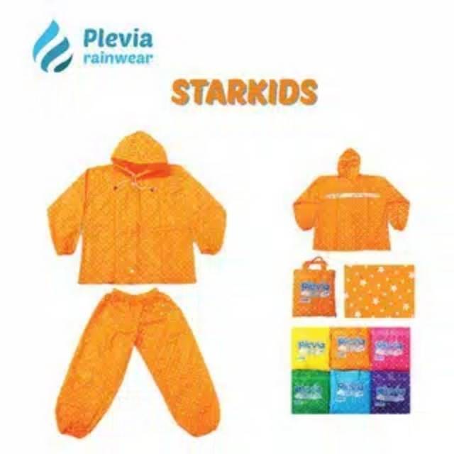 Jas Hujan Anak plevia 110 / star kids plevia bintang polkadot / jas hujan anak murah laris &amp; lucu