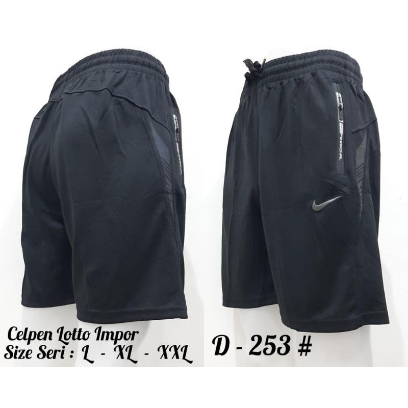 Celana micro pendek running import hitam/ celana olahraga GO motif 10