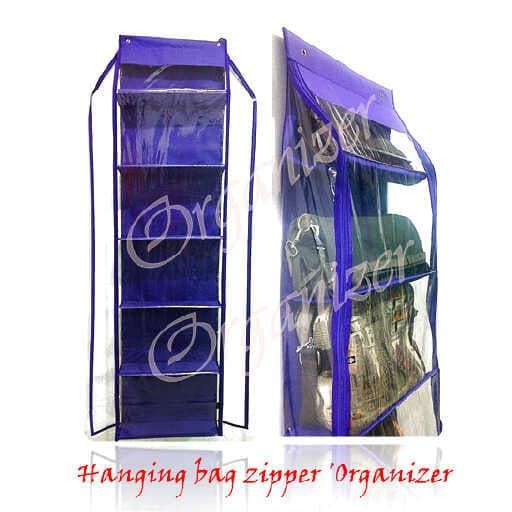 Hanging Bag Organizer Zipper Resleting Tempat simpan Tas Handbag / Gantungan