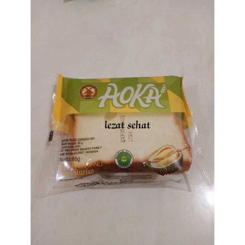 Lezatsehat - Aoka Roti Panggang Lembut 1 Dus isi 60pcs-Durian
