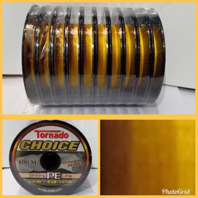 TORNADO CHOICE 0.10MM/ 6LB / 2.7KG /100 TERSAMBUNG SINKING PE LIANE SENAR PE SENAR PANCING TALI PE