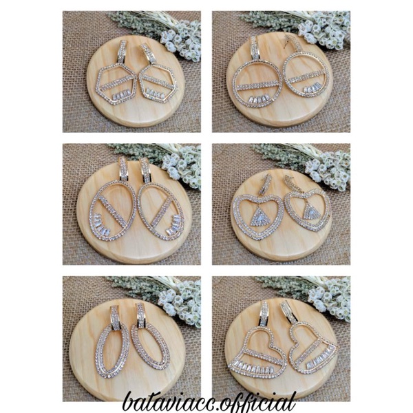 Anting Giwang Tusuk / Anting Fashion / Anting Pengantin / Berlian Imitasi